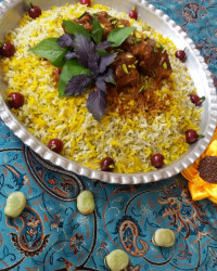 پلو باقالی با گوشت