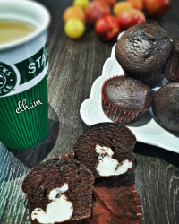 کاپ کیک شکلاتی با مغز کرمفیل