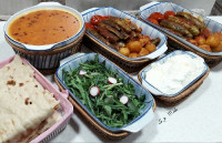 خوراک کدو سبز و قارچ