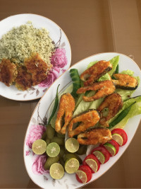 سبزی پلو با ماهی جان