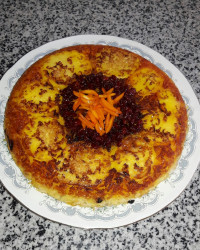 ته چین مرغ " بدون تخم مرغ "