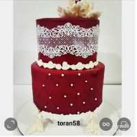 کیک باروکش فوندانت