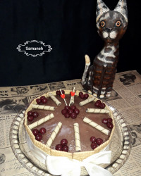 چیز کیک شکلاتی با کیک دوبل