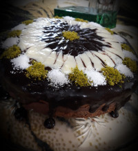 چیز کیک شکلاتی با کیک دوبل