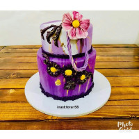 کیک تولدم باروکش گاناش وفوندانت