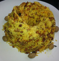 عدس پلو بدون گوشت