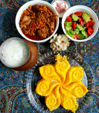 پلوخورش قیمه بامیه