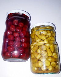 ترشی آلبالو و ترشی بامیه .