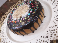 کیک قهوه با روکش گاناش