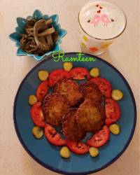 کتلت سیب زمینی با سبزیجات