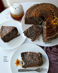 کیک زبرا کیک دو رنگ کیک گور خری