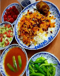 زرشک پلو با بوقلمون