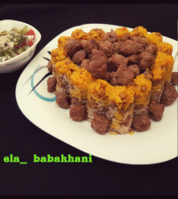 عدس پلو با گوشت