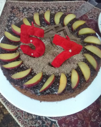کیک شکلاتی برای تولد بابا جونم