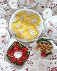 جوجه کباب دورنگ رولی