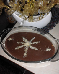 پودینگ لایه ای سفیدوکاکائویی لایش هم بیسگوییت پتی بورگذاشتم