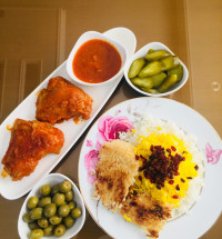زرشک پلو با مرغ خوشمزه