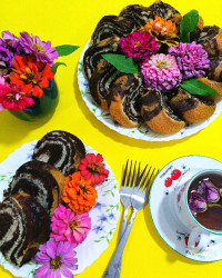 زبرا کیک (کیک دو رنگ)