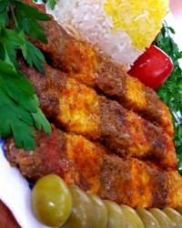 کباب دو رنگ در تابه