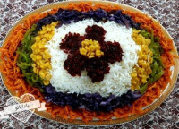 پلو سبزیجات با لوبیا قرمز