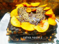 کیک زبرا با شکلات تخته ای