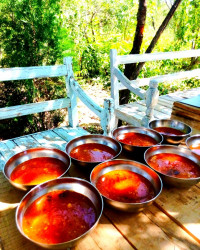 آبگوشت هیزمی در باغ جای همگی سبز، ورق بزنید