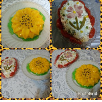 سالاد ماکارونی و ژله آفتابگردان