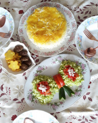 کته با ته دیگ سیب زمینی رنده شده