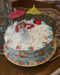 کیک خامه ای خودم پز