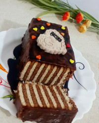 کیک یخچالی ساده