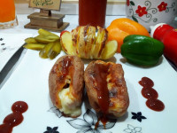 سوسیس و سیب زمینی تنوری