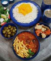 خورشت قیمه با گوشت قلقلی جای همتون سبز مهربونا??❤