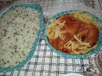 ماش پلو ومرغ