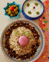 عدس پلو بدون گوشت