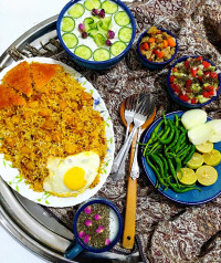 سیب زمینی پلو با گوشت