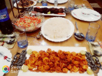 دوپیازه ی میگو و کباب تابه ای