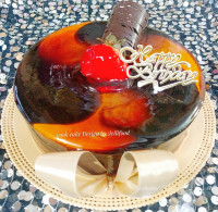 کیک اسفنجی با روکش بریلو