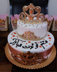 کیک باروکش خامه وفوندانت