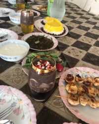 جوجه حلزونی، قورمه سبزی و دسر تک نفره