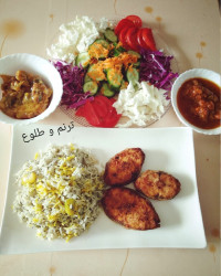 سبزی پلو با ماهی شیر