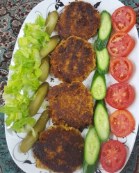 همبرگر رژیمی قارچ وبادمجان