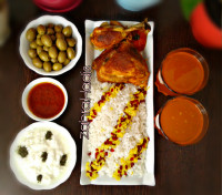 زرشک پلو مرغ مجلسی