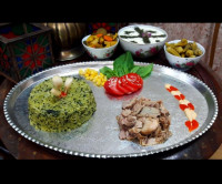 برنج سبزی با تن ماهی