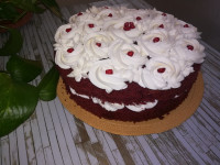 کیک مخملی و ماست