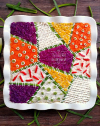 تزیین الویه به شکل چهل تیکه