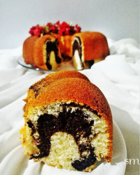 کیک زبرا با شکلات تخته ای