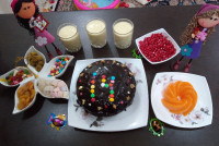 کیک، ژله بستنی، شیر انبه