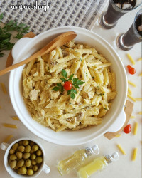 اسپاگتی با مرغ وسس آلفردو