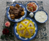 پلو و خورش کنجد