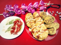 پیراشکی گوشت و شامی تن ماهی